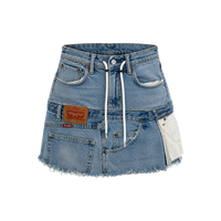Upcycled Denim Mini Skirt - Light Denim