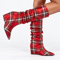 Red Tartan Boots