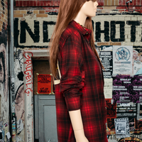 Boyfriend Red Checked Flannel Shirt
