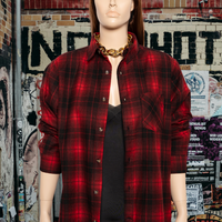 Boyfriend Red Checked Flannel Shirt