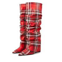 Red Tartan Boots