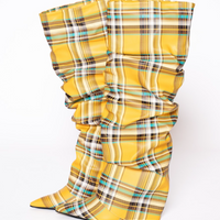 Yellow Tartan Boots