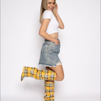 Yellow Tartan Boots