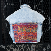 Respect Upcycled Acid Wash Denim vest