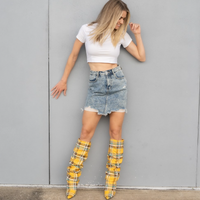 Yellow Tartan Boots