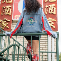 Hard Rock Vintage Distressed Upcycled Denim Jacket