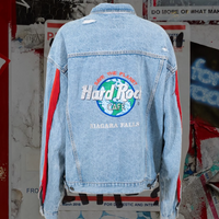 Hard Rock Vintage Distressed Upcycled Denim Jacket
