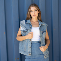 Patchwork Levi's Upcycled Denim Vest