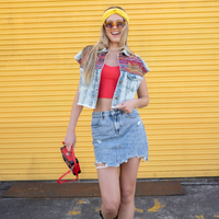 Respect Upcycled Acid Wash Denim vest