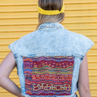 Respect Upcycled Acid Wash Denim vest