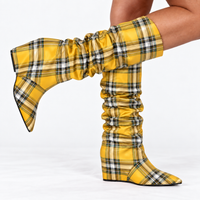 Yellow Tartan Boots