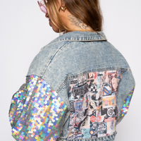 Dany Sequins Sparkle Sleeve DENIM