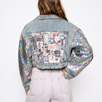 Dany Sequins Sparkle Sleeve DENIM