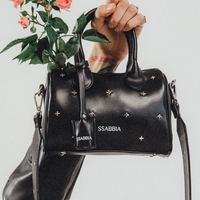 The Deja Vu SSABBIA Studded Black Handbag