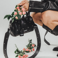 The Deja Vu SSABBIA Studded Black Handbag