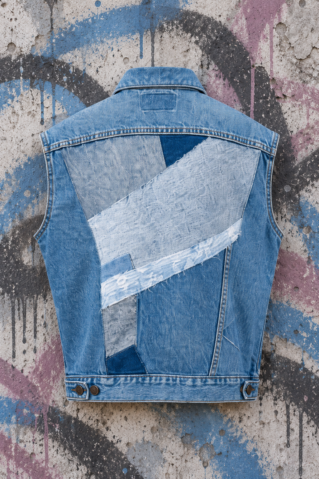 Patchwork Levi's Upcycled Denim Vest