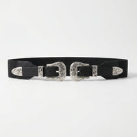 Western Cowgirl Silver Buckle Belt