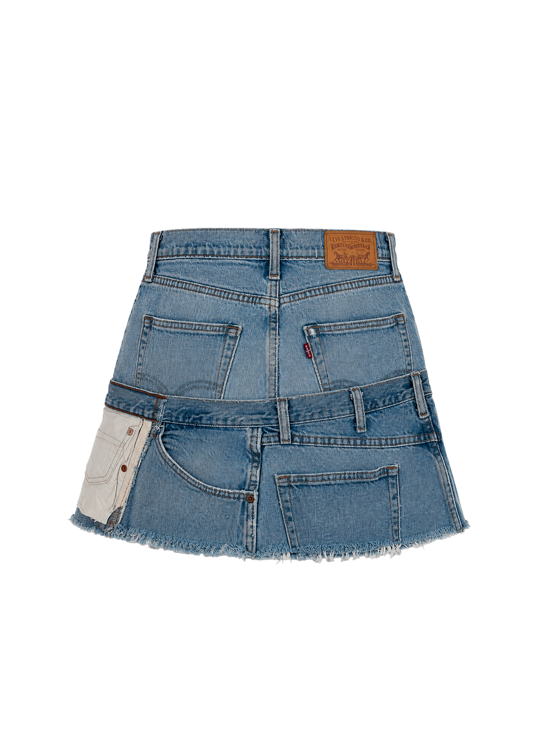 Upcycled Denim Mini Skirt - Light Denim