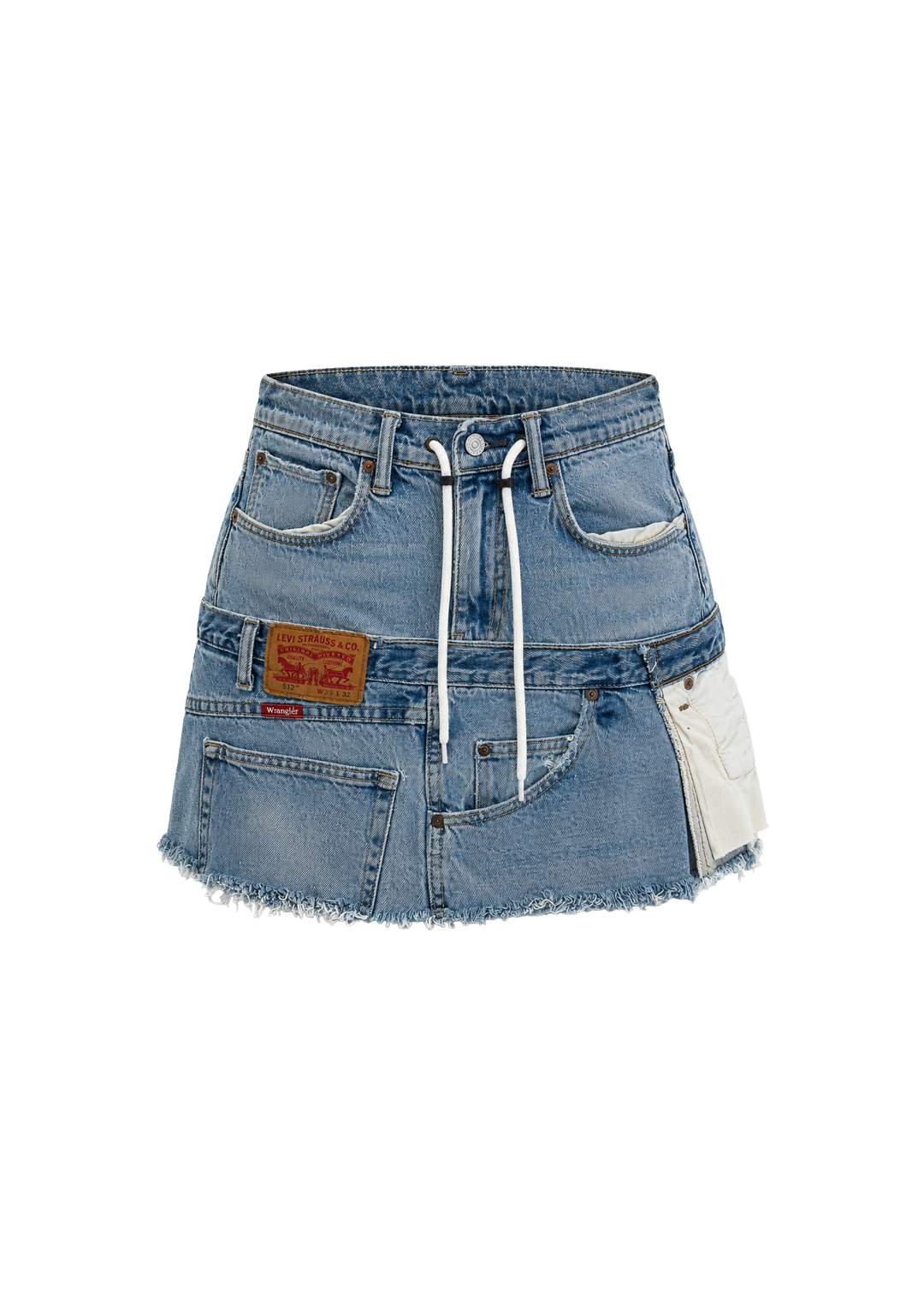 Upcycled Denim Mini Skirt - Light Denim
