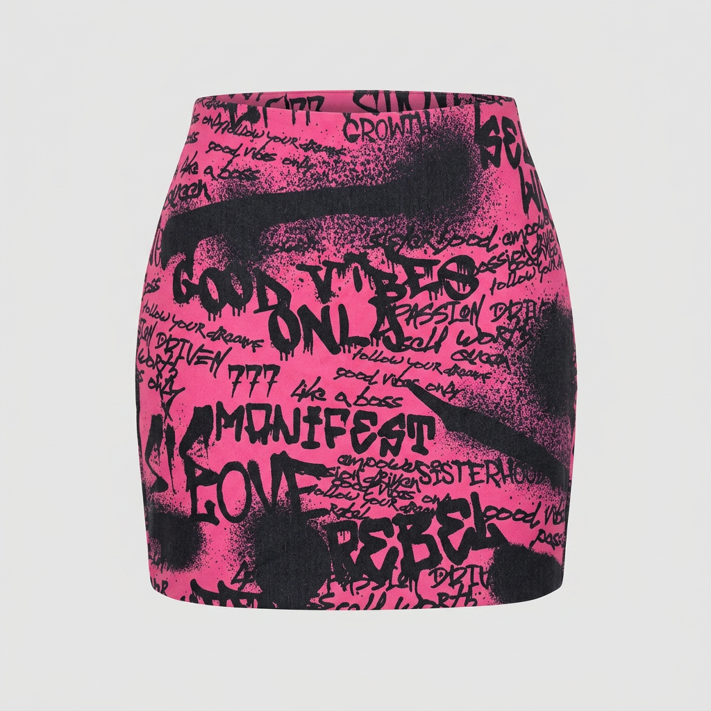 BS Graffiti Mini Skirt -Pink