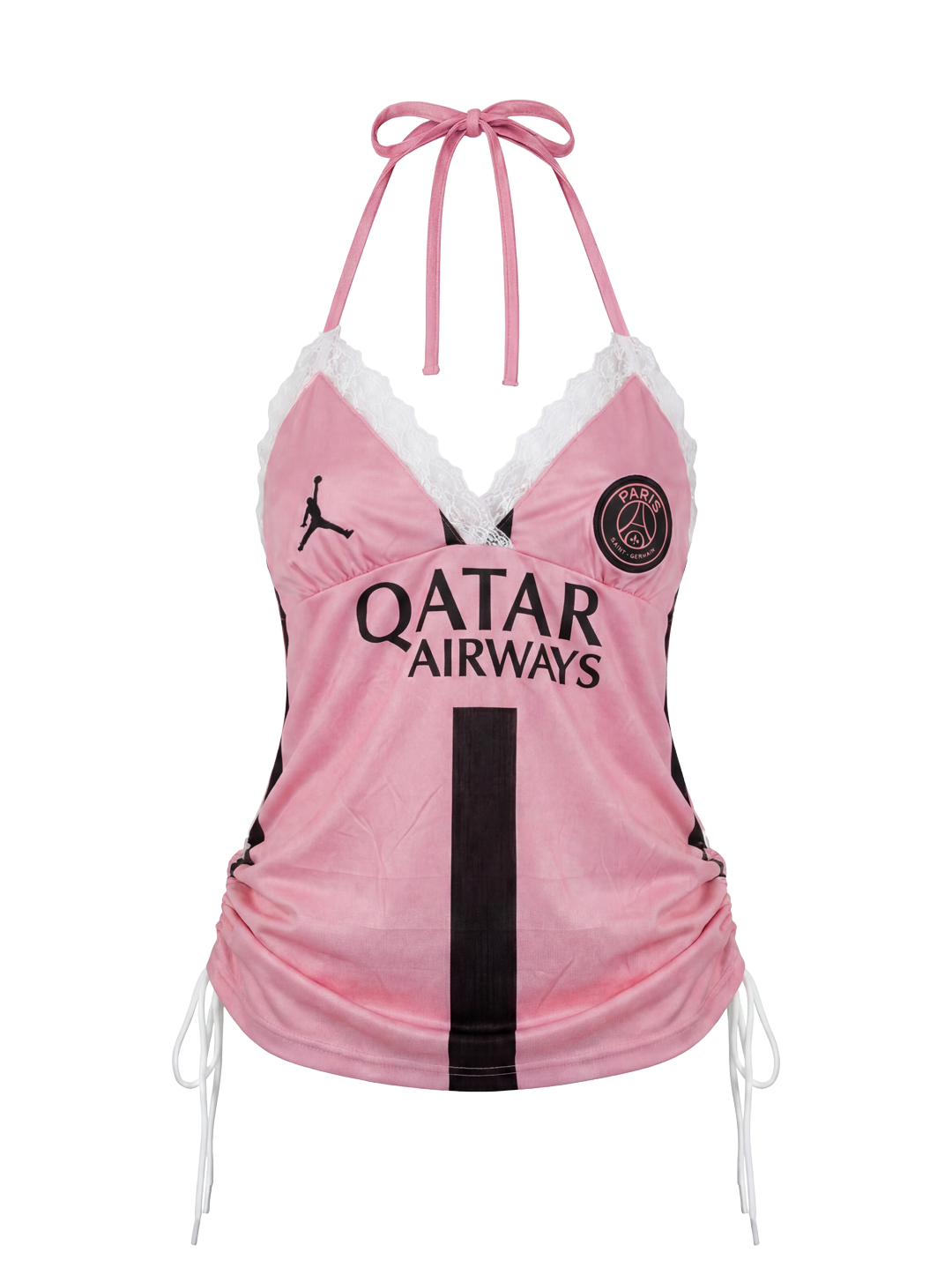 Football Halter Neck tops/ Mini Dress-Paris Saint-Germain F.C. pink