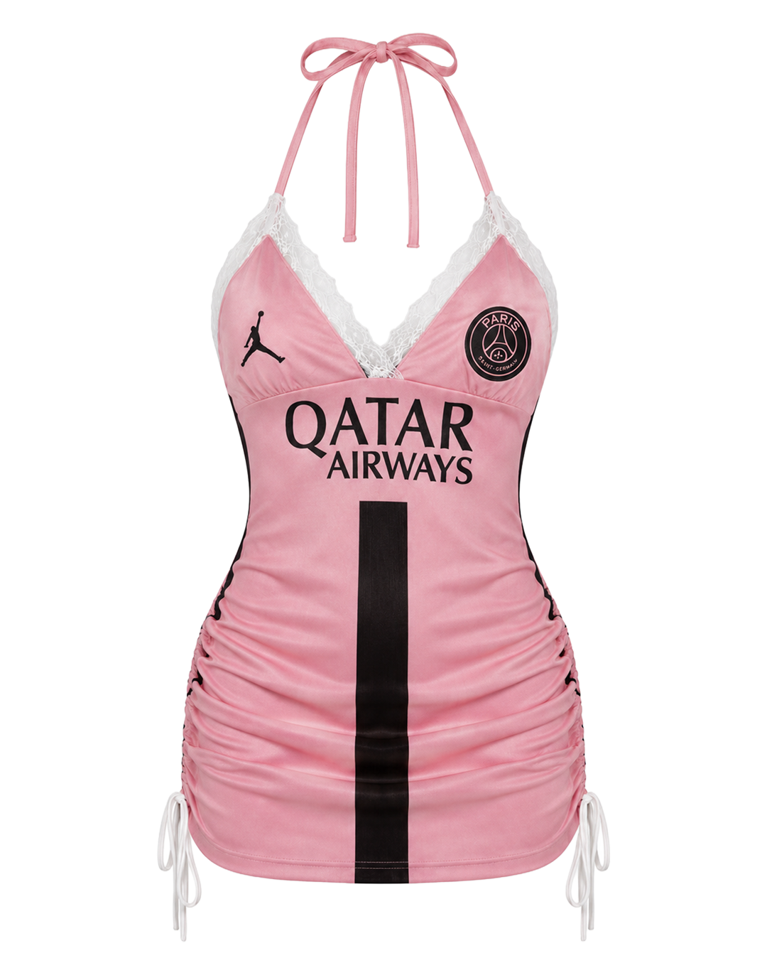Football Halter Neck tops/ Mini Dress-Paris Saint-Germain F.C. pink