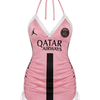Football Halter Neck tops/ Mini Dress-Paris Saint-Germain F.C. pink