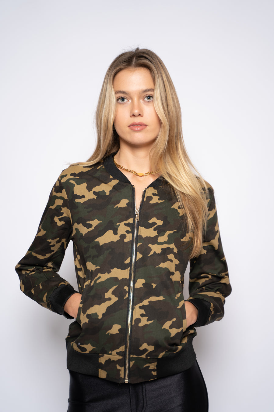 Rihanna Camo Bomber JK