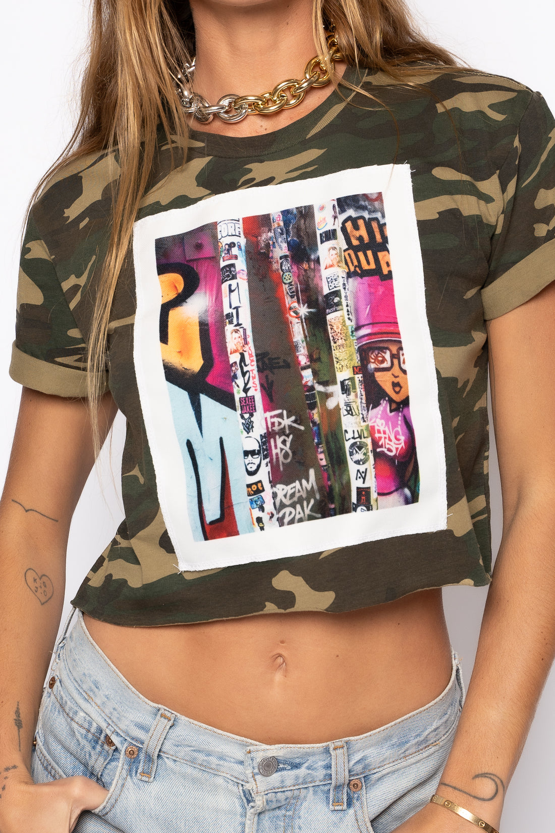 Erika Crop Camo Tee