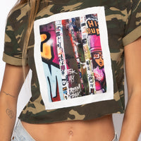 Erika Crop Camo Tee