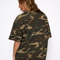 Erika Oversized Camo Print Tee