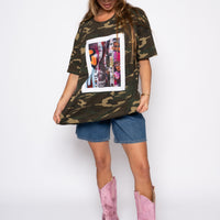 Erika Oversized Camo Print Tee