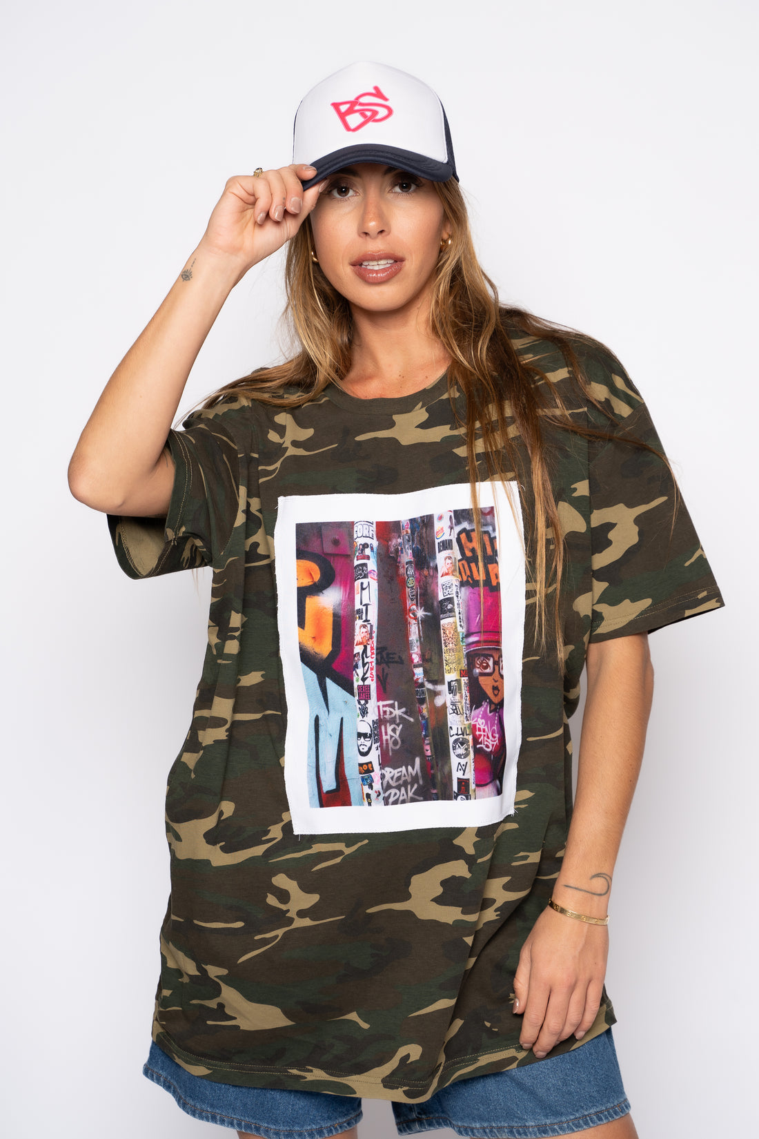 Erika Oversized Camo Print Tee