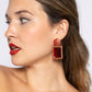 Ruby Red Diamante Drop Earrings