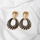 Gold & Black Swirl Drop Earrings