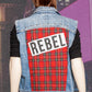 Rebel Tartan Upcycled Denim Vest