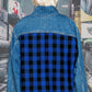 Blue Flannel Upcycled Denim Jacket