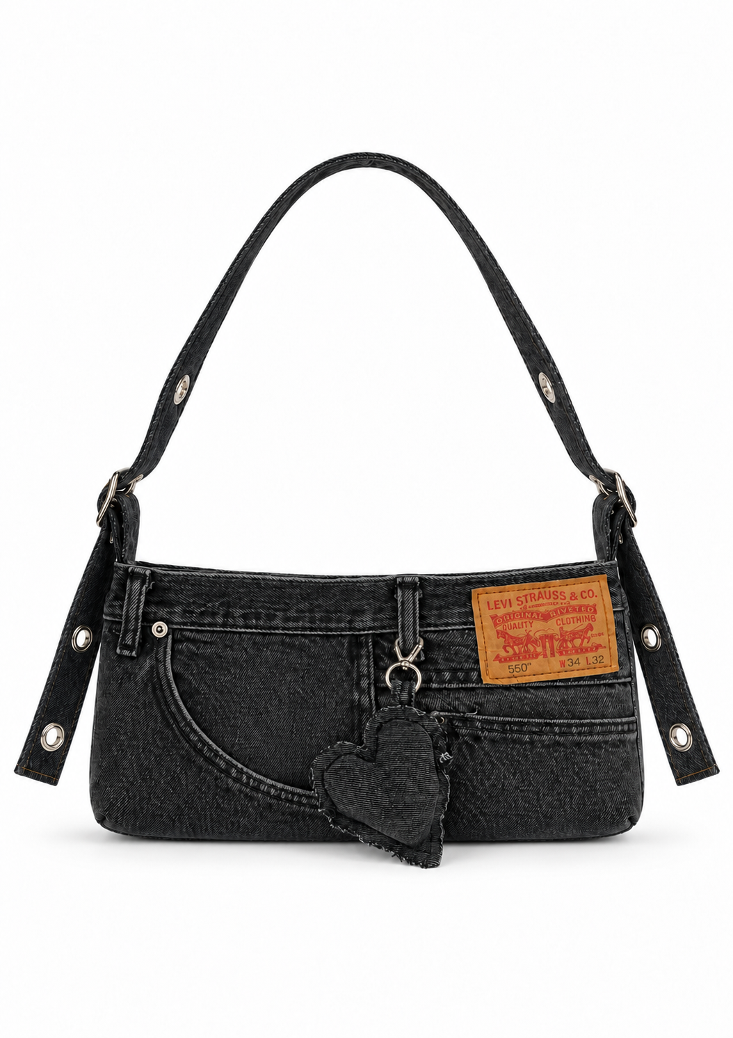 Recycled Denim Bag Light Black (GREY)