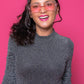 Opaque Pink Rectangle Frame Sunglasses