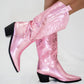 Sassy Pink Festival Cowgirl Boots