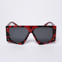 Kim Oversized Red Leopard Sunglasses