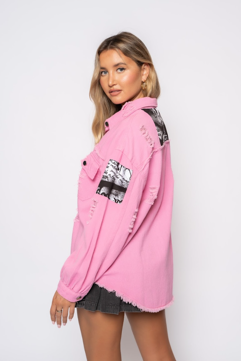 Bobbi Patch L/S Shirt - Pink Denim