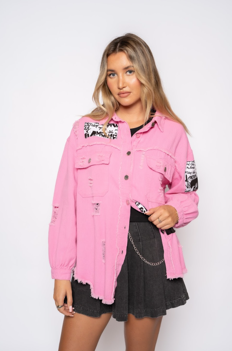 Bobbi Patch L/S Shirt - Pink Denim