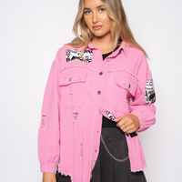 Bobbi Patch L/S Shirt - Pink Denim