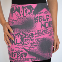 BS Graffiti Mini Skirt -Pink