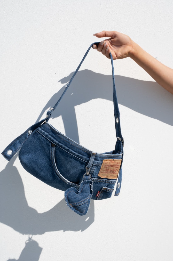 Recycled Denim Bag Dark Blue