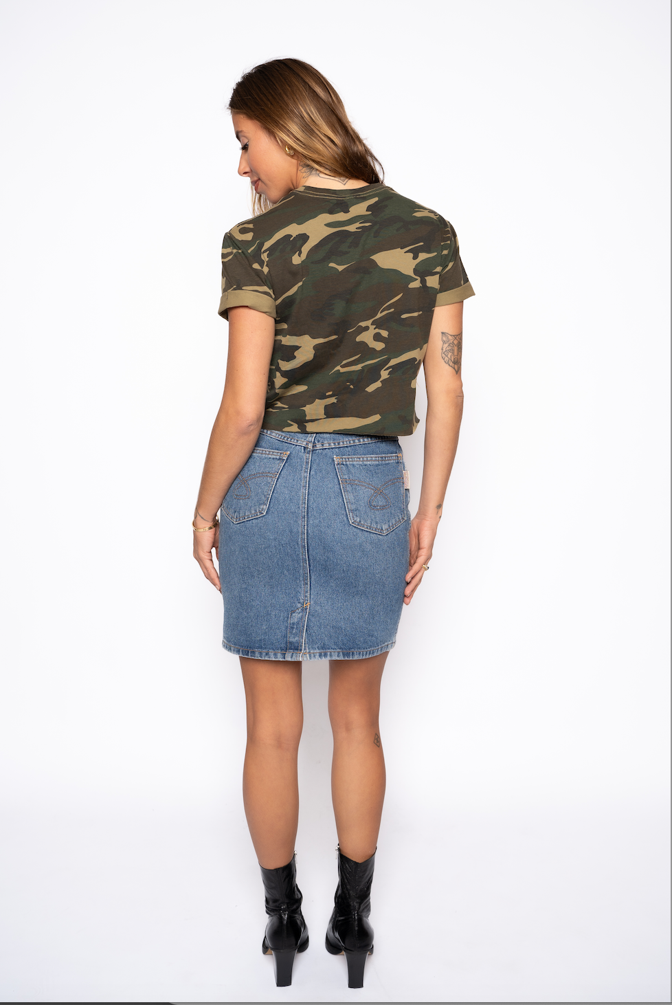 Erika Crop Camo Tee