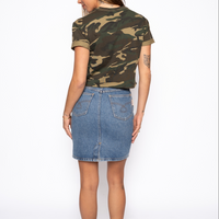 Erika Crop Camo Tee