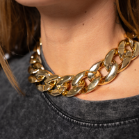 Ruby Gold Chunky Necklace