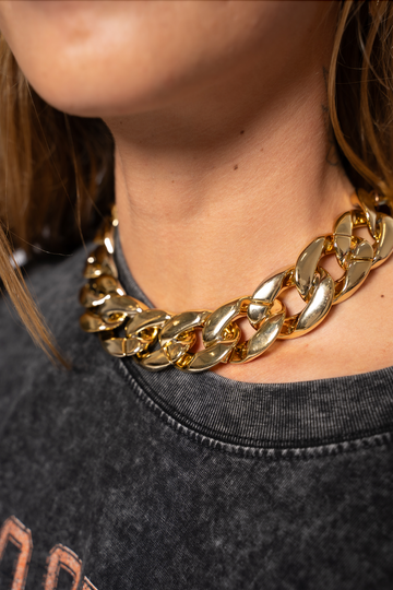 Ruby Gold Chunky Necklace